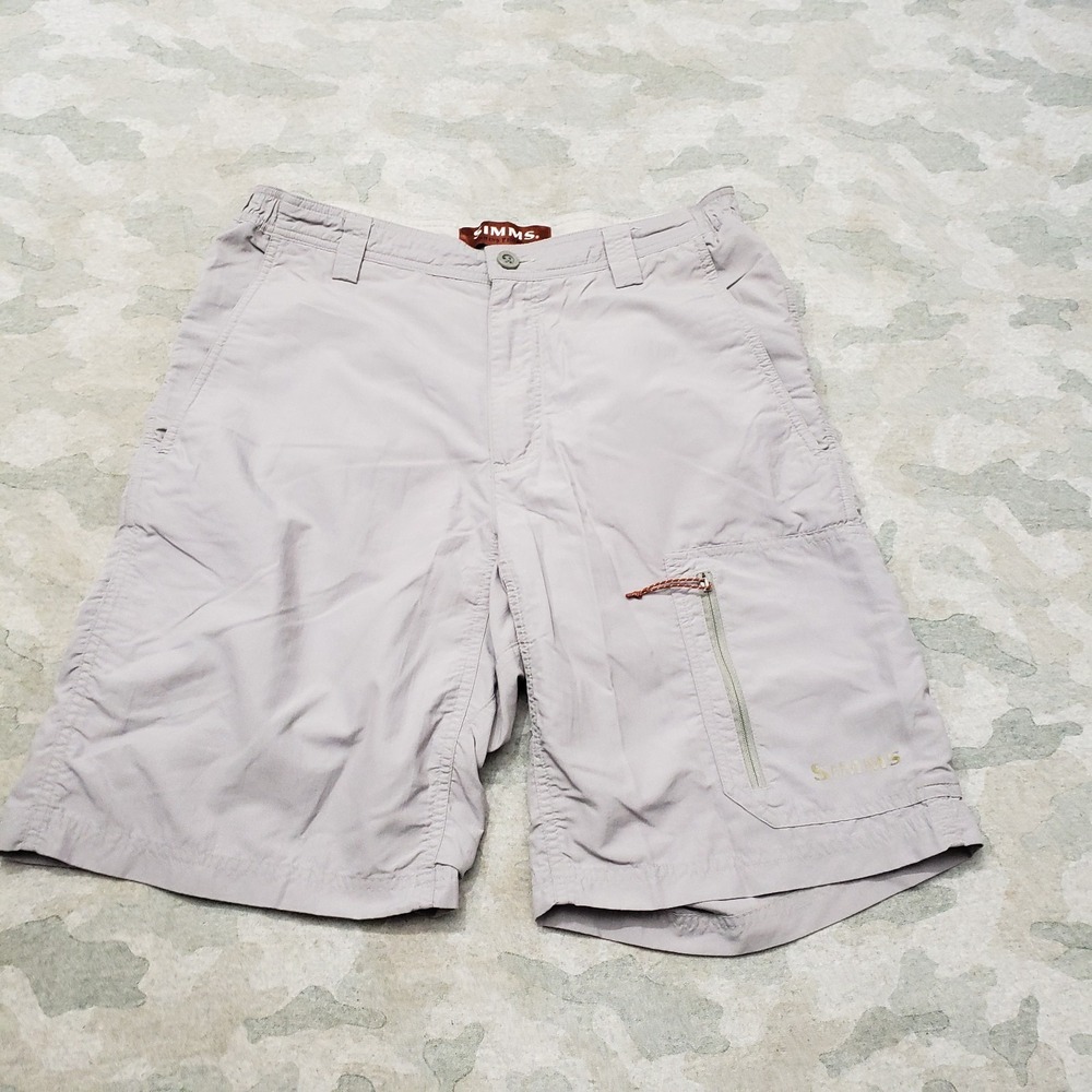 Simms Shorts Mens Small Gray Cargo Pocket Fishing Outdoors Hiking Travel Core 3